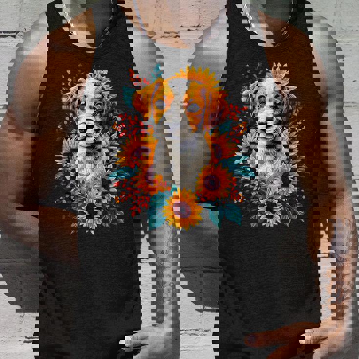 面白いtシャツ ジャックラッセルテリア ひまわり イヌ メンズ グッズ かわいい おもしろ 面白い 服 ネタ タンクトップ 彼への贈り物