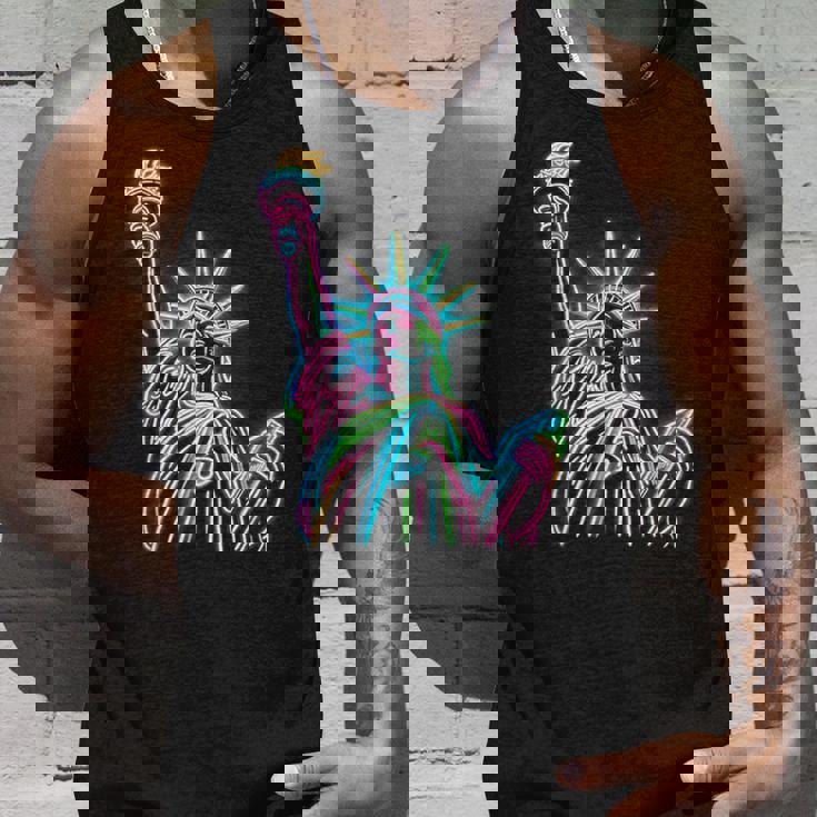 鮮やかな自由の女神tシャツ カラフルなアイコン タンクトップ 彼への贈り物