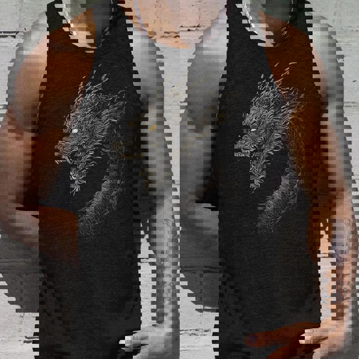 黒龍モチーフ 神話上の作品 黒龍 タンクトップ 彼への贈り物