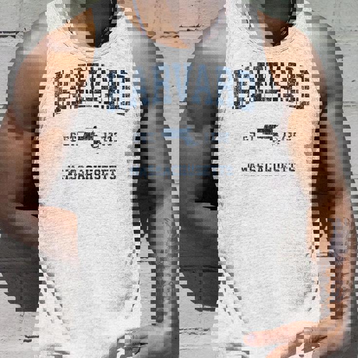 Harvard マサチューセッツ州 ヴィンテージ スポーツ デザイン ネイビー プリント タンクトップ 彼への贈り物