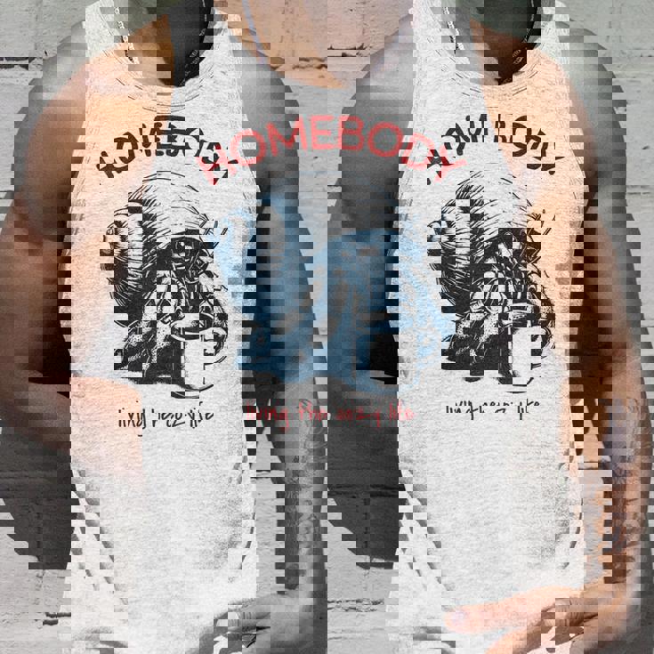 Homebody 居心地の良い生活 面白いヤドカリとコーヒー タンクトップ 彼への贈り物