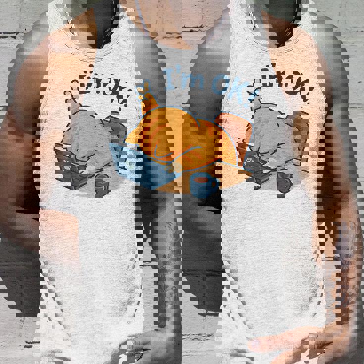 I'm Ok おかしな猫 在宅勤務 コーヒーミーム タンクトップ 彼への贈り物