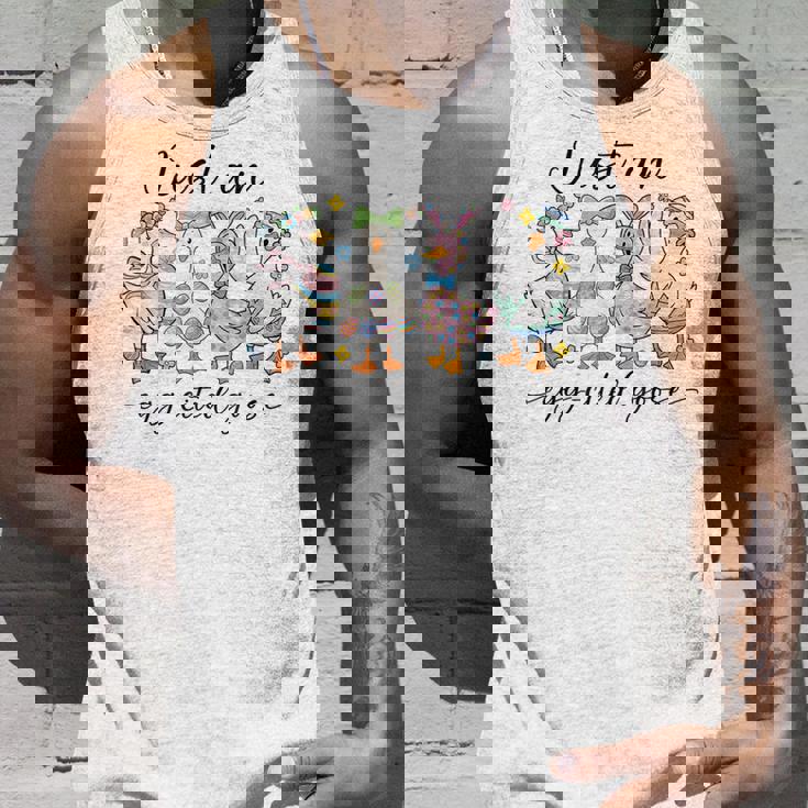 Just An Egg-Cited Goose キュート イースター バニー アヒル ファミリー 春 タンクトップ 彼への贈り物