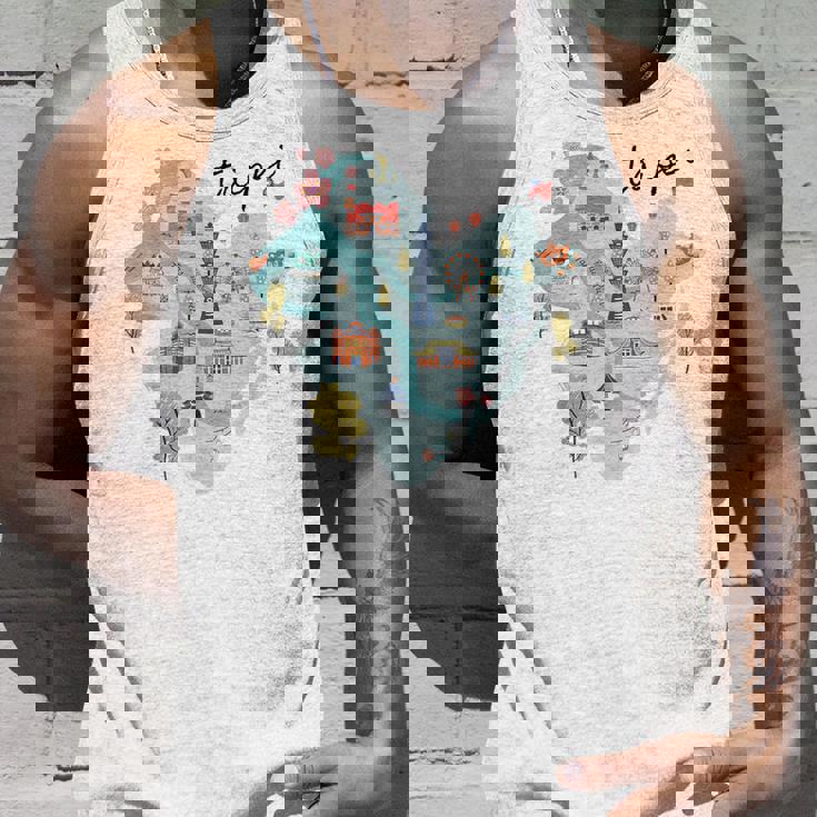 Travel Around Asia 台湾 台北地図 バケーション お土産 タンクトップ 彼への贈り物