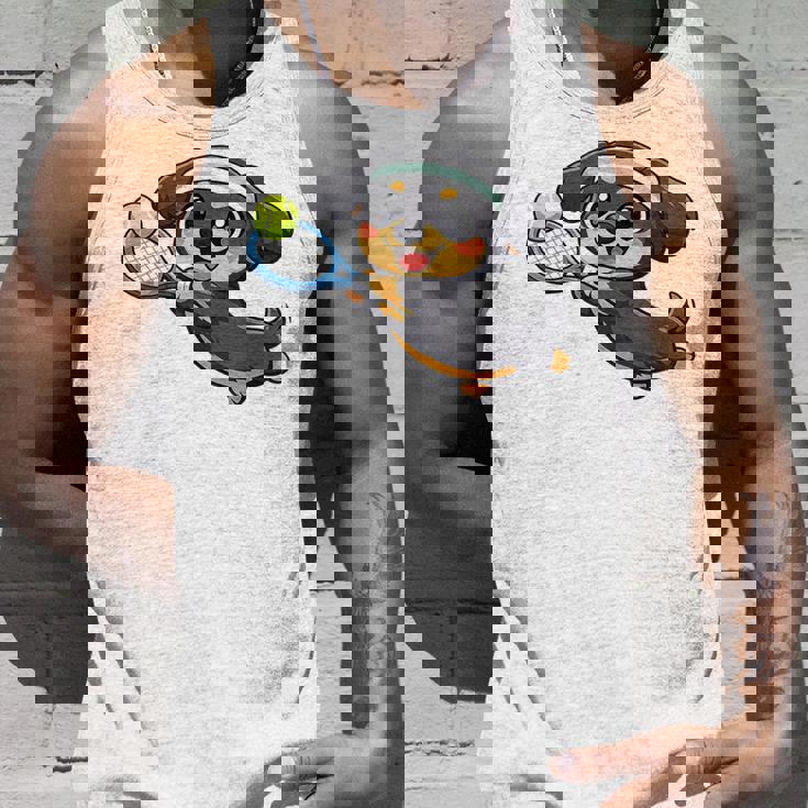 かわいい犬のテニス漫画アート タンクトップ 彼への贈り物