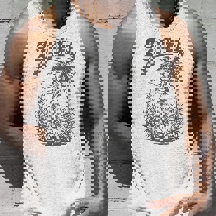 アロハ レトロ ハワイ ヤシの木 ルアウ ダンサー シルエット トロピカル タンクトップ 彼への贈り物