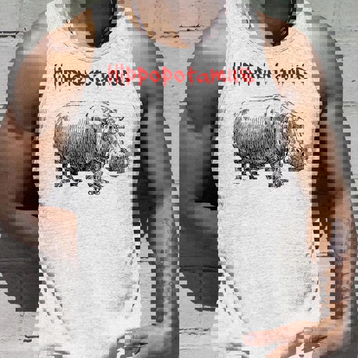 カバ ヴィンテージ シンプル ミニマリスト カバ グラフィック タンクトップ 彼への贈り物