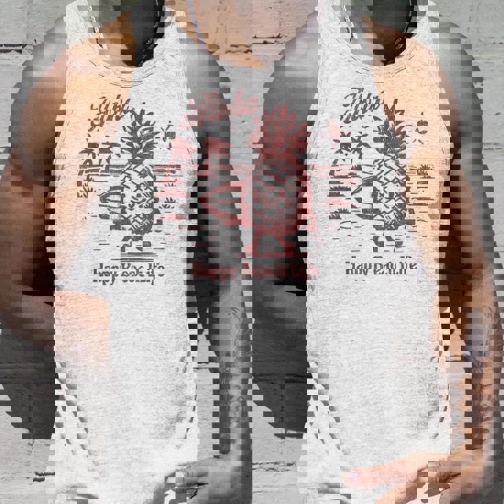 サーフィン パイナップル レトロ ビーチ ヤシの木 トロピカル 美学 タンクトップ 彼への贈り物