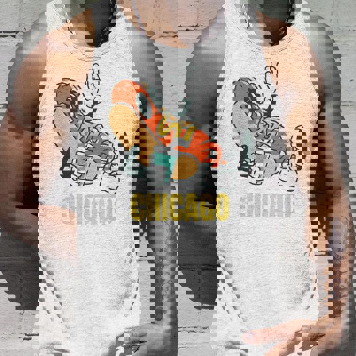 シカゴホットドッグ ストリートフード ホットドッグ マスタード付き タンクトップ 彼への贈り物