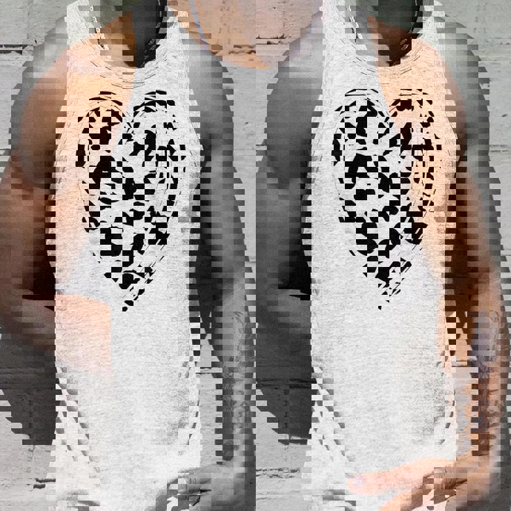 シックなハートプリントの牛柄。 タンクトップ 彼への贈り物