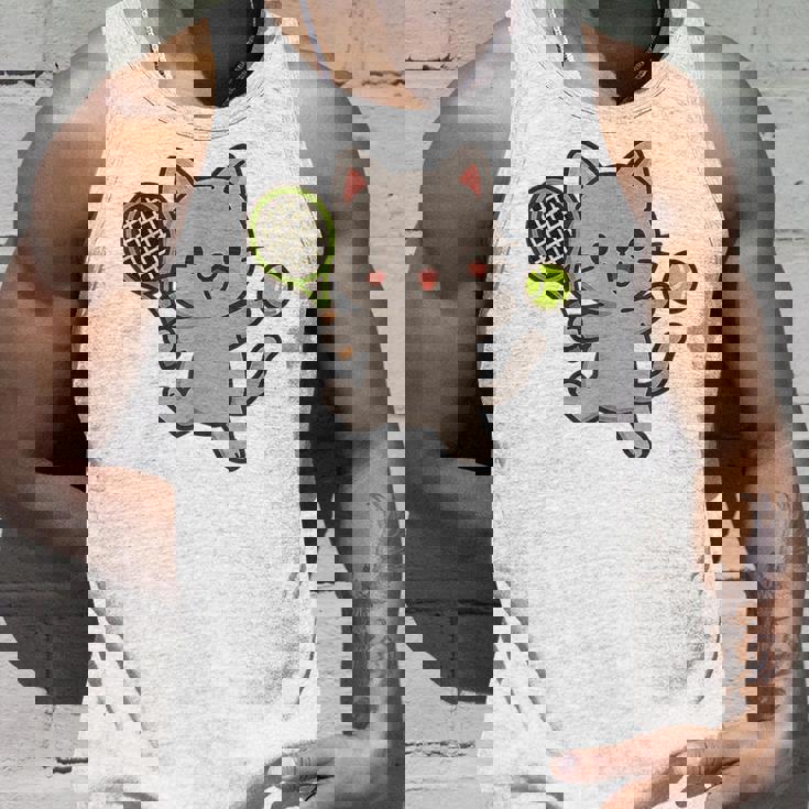 テニスをする猫。かわいいスポーツ猫。 タンクトップ 彼への贈り物