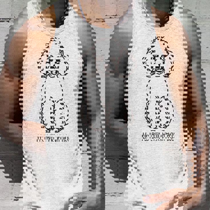 トイ プードル シルエット ラインアート 犬がいると人生はもっと楽しい デザイン タンクトップ 彼への贈り物