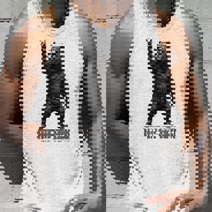パパベア グリズリーベア ロックジェスチャー クールなパパ グリズリーベア タンクトップ 彼への贈り物