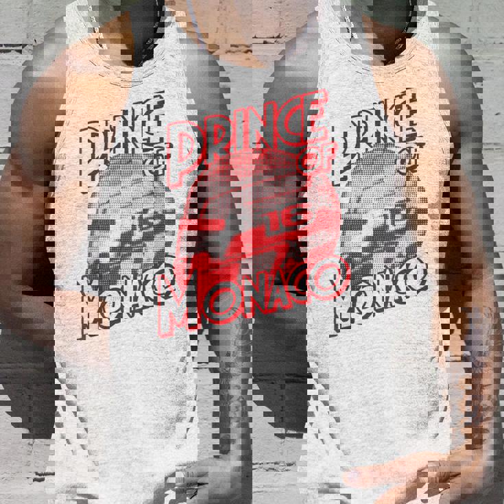 プリンス・オブ・モナコ 16 ミニマリスト レーシングの背景 タンクトップ 彼への贈り物