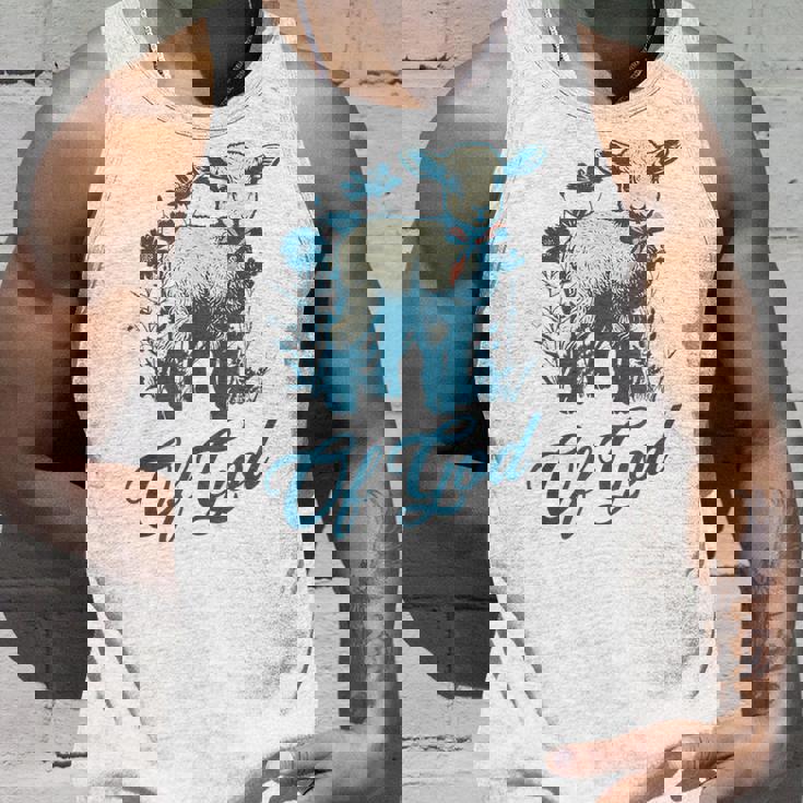 ラム オブ ゴッド キュート ヴィンテージ クリスチャン ラム デザイン 信仰 恋人 タンクトップ 彼への贈り物