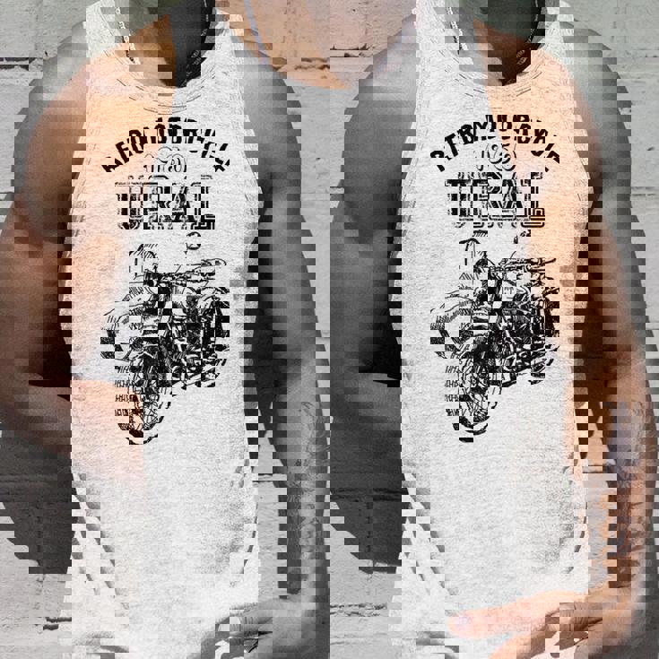 レトロモーターサイクルウラルtシャツ-ヴィンテージサイドカーモーターバイク タンクトップ 彼への贈り物