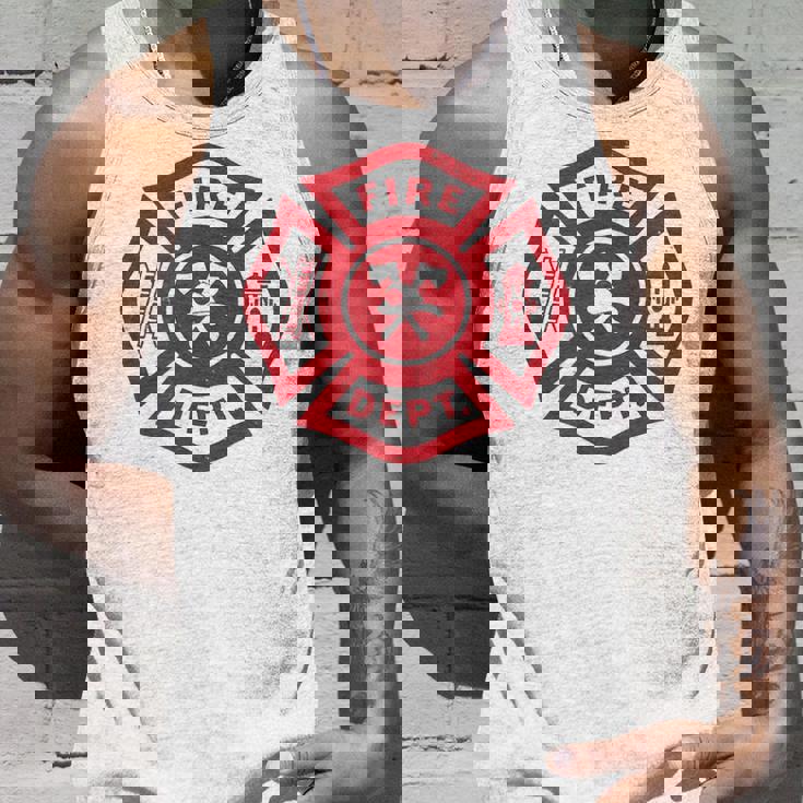 伝統的な消防署救助隊員エンブレムアート。 タンクトップ 彼への贈り物