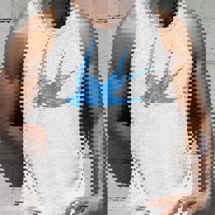 古びたツバメの青い鳥 シルエット 鳥 鳥 イラスト タンクトップ 彼への贈り物