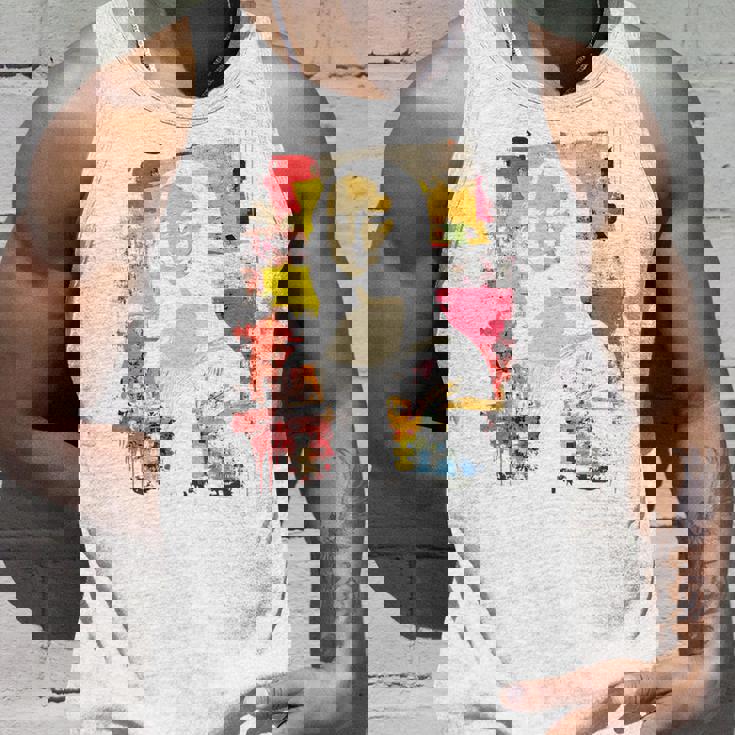 抽象グラフィティ モナリザ バックプリント タンクトップ 彼への贈り物