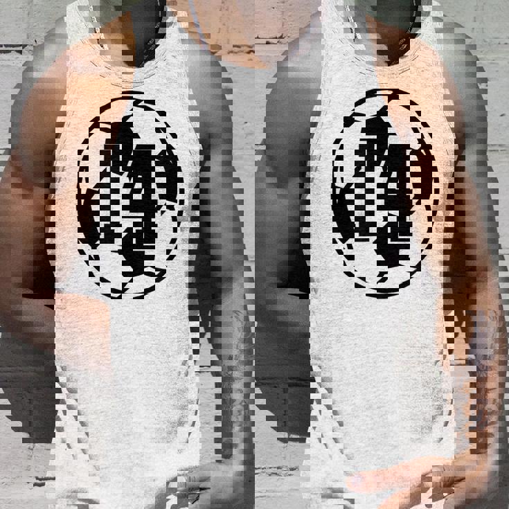 数字 14 Fourn サッカーボール Futbol タンクトップ 彼への贈り物