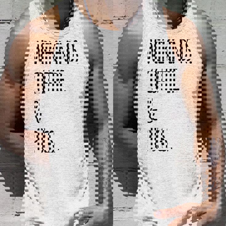 週末コーヒーパグ犬 タンクトップ 彼への贈り物