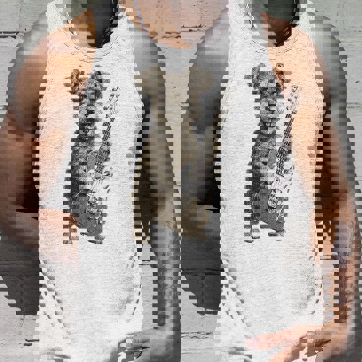 面白いtシャツ シュナウザー 犬 ギター イヌ メンズ 犬好き グッズ かわいい おもしろ 面白い 服 ネタ タンクトップ 彼への贈り物