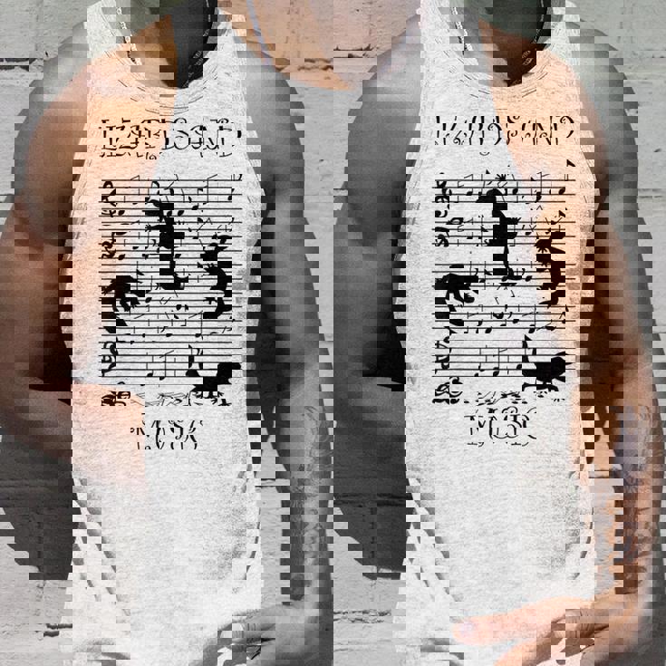 音楽とトカゲ ヤモリ ミュージシャン 爬虫類 タンクトップ 彼への贈り物