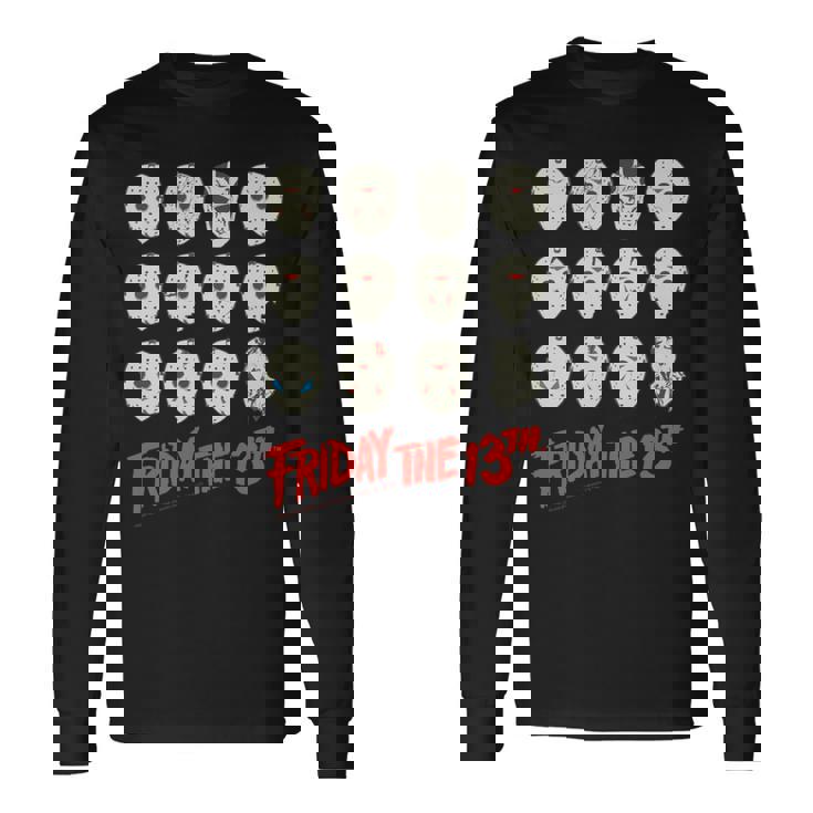 13日の金曜日 ハロウィン デザインマスク 長袖tシャツ 長袖Tシャツ