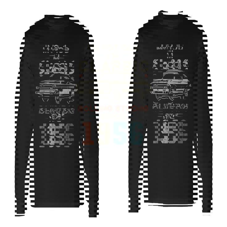 1956年生まれ、70歳の誕生日 クラシックカー 長袖Tシャツ