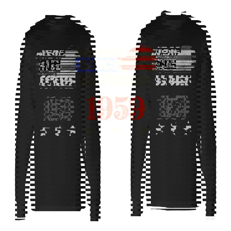 1959年以来素晴らしいヴィンテージアメリカ国旗クラシック1959年10月。 長袖Tシャツ