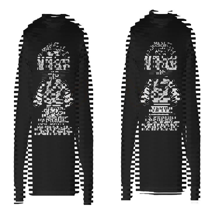 1961年生まれの男性の面白い62歳の誕生日 第62章 長袖Tシャツ