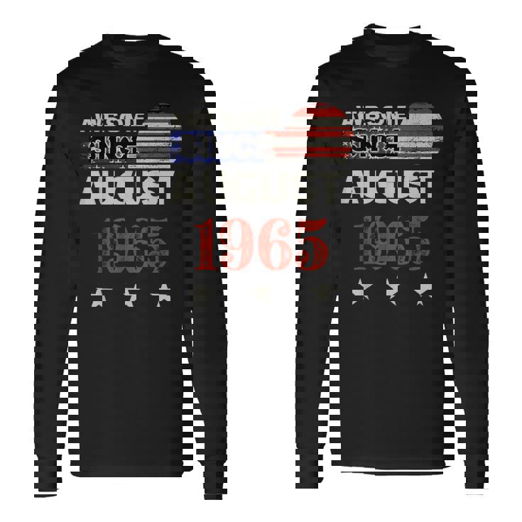 1965年以来素晴らしいヴィンテージアメリカ国旗クラシック1965年8月。 長袖Tシャツ ギフトのアイデア