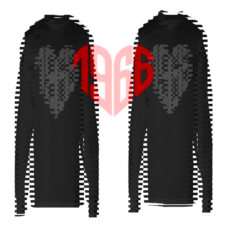 1966 ハート ヴィンテージ 1966年製 ハート型 還暦祝い 長袖Tシャツ