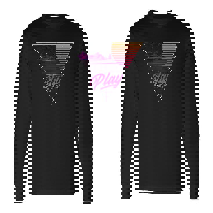 1980年代ynthwave ギフトtシャツ ゲーマーtシャツ レトロスタイリング 長袖Tシャツ