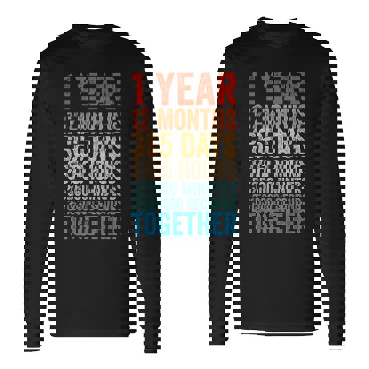 1年記念日 彼 彼女 カップル 1回目の結婚 長袖Tシャツ