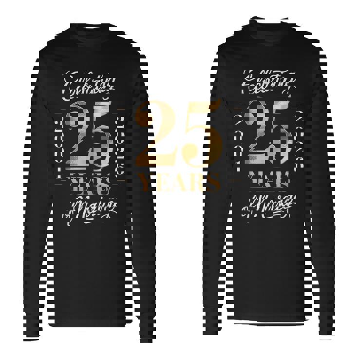 2001 年から 2026 年までのカップルの結婚 25 周年を祝う 長袖Tシャツ