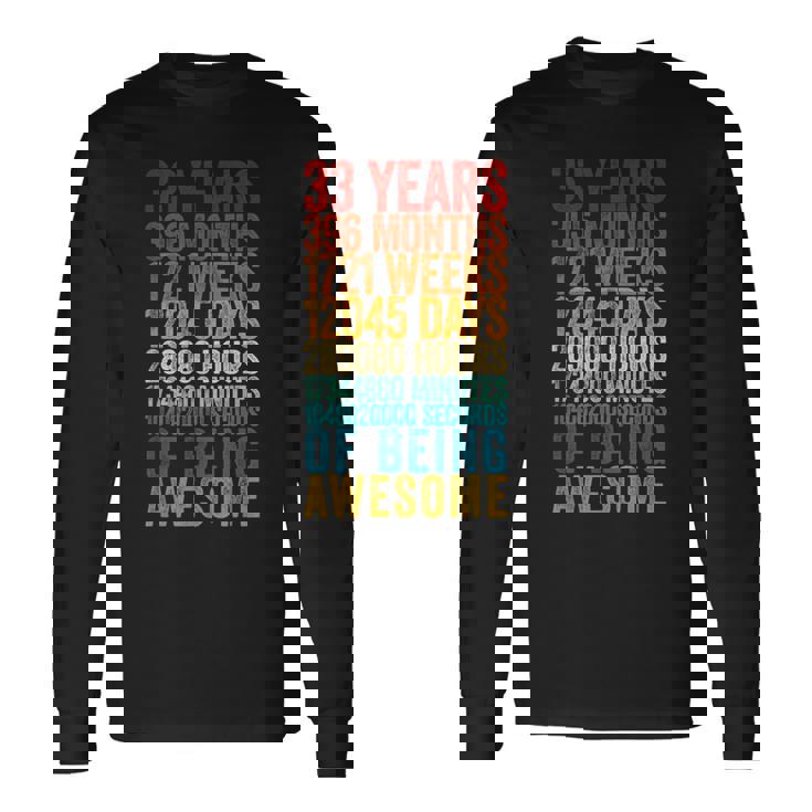 おもしろ 33歳の誕生日シャツ オールドメーター 面白い 33歳ギフト 長袖Tシャツ