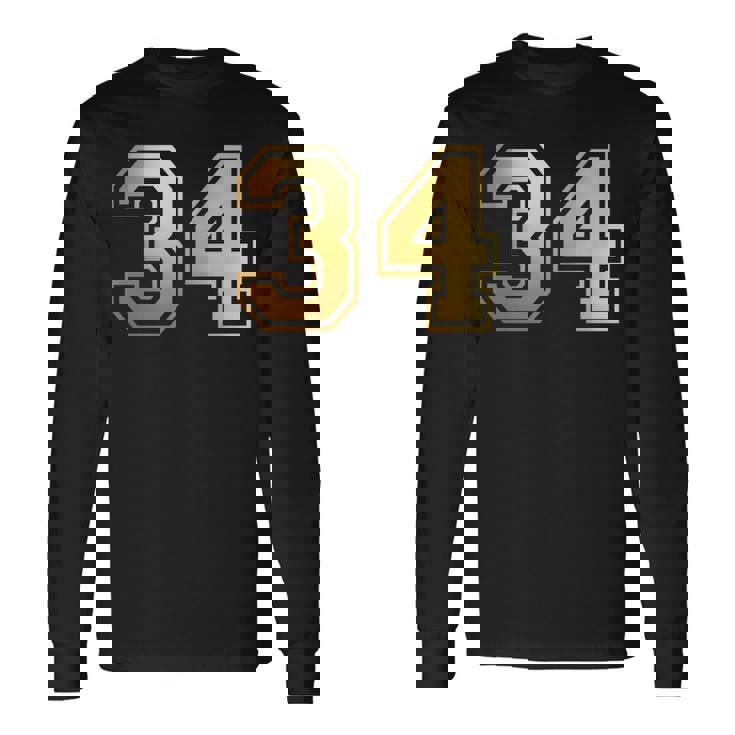 34 ナンバー34 チーム スポーツ グラフィック 代表チームのマッチング 長袖tシャツ 長袖Tシャツ ギフトのアイデア