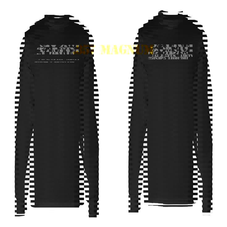 357マグナム弾薬レンジリボルバーtシャツ 長袖Tシャツ