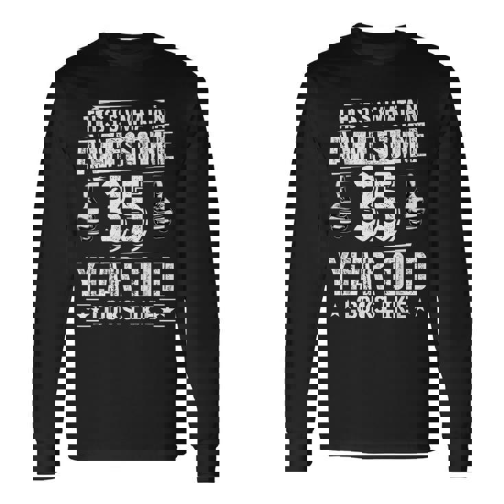 35歳の誕生日プレゼントは私に35年かかりました 良い 面白い 35歳 長袖Tシャツ