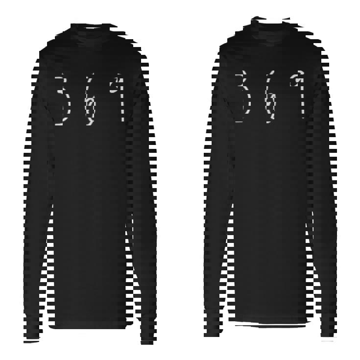 369数秘術の顕現難解な数字方法 長袖Tシャツ