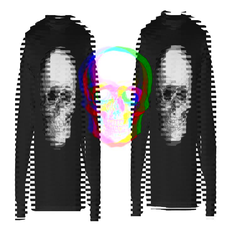 3Dスカル。 長袖Tシャツ