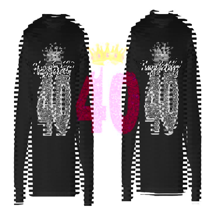 40歳 ハッピーバースデー キュート 40歳 誕生日 マッチング 長袖Tシャツ ギフトのアイデア