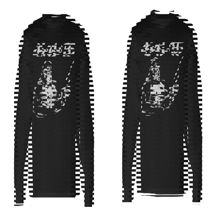 4545135、面白いゴリラリフティングスクワットベンチプレスジム数学 長袖Tシャツ