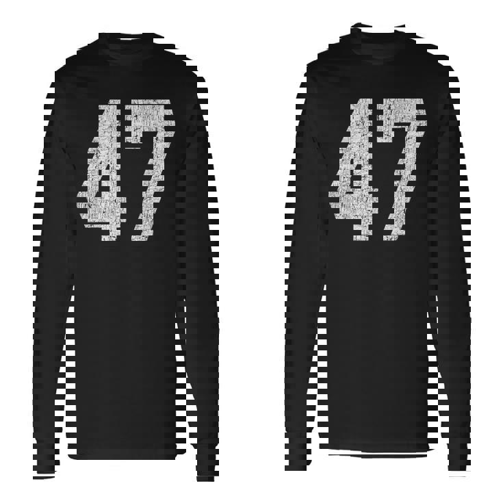 47 ジャージユニフォーム バーシティ スポーツ番号 47歳の誕生日 長袖Tシャツ