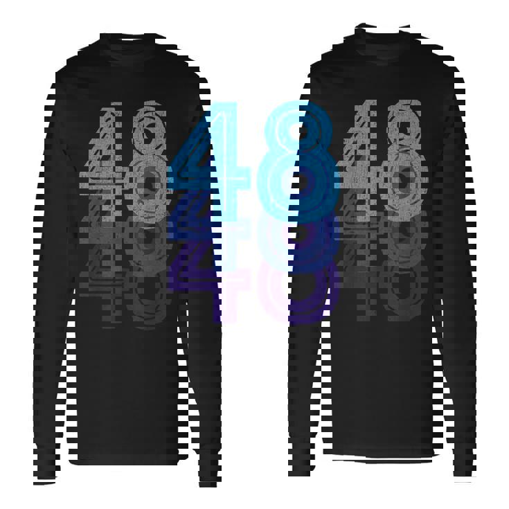 48ラッキーナンバー48歳の誕生日のスポーツチーム 長袖Tシャツ