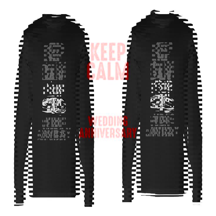 4年目の結婚記念日 夫 妻 カップル 結婚 長袖Tシャツ