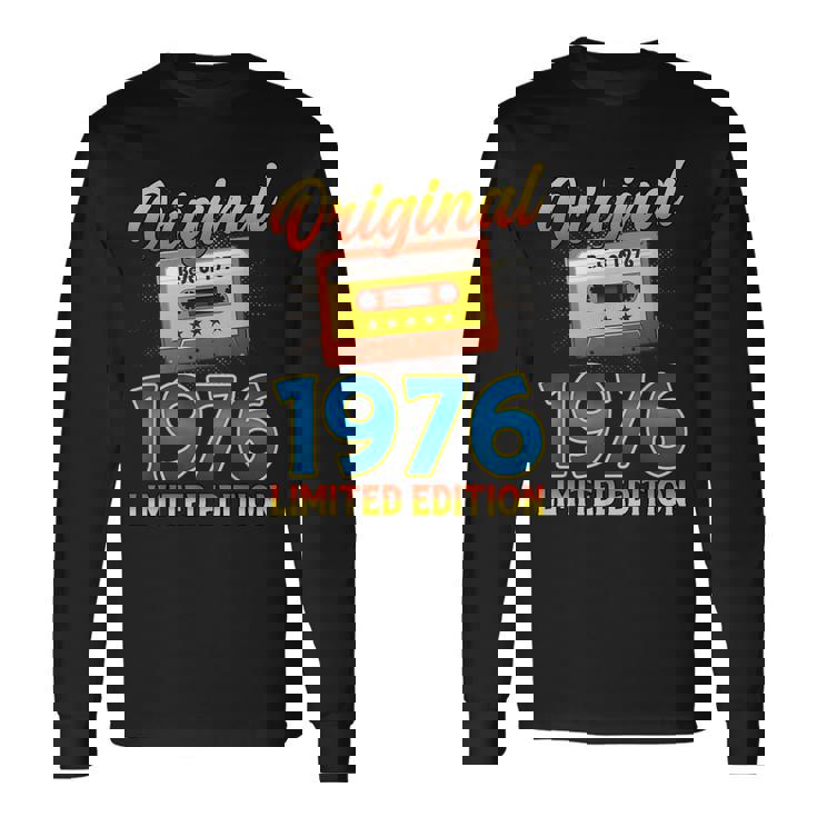 50 歳の誕生日プレゼント男性 1976 年 レトロ ビンテージ テープ 長袖Tシャツ