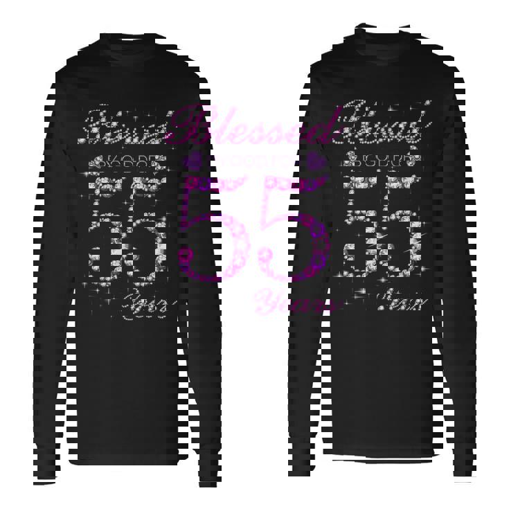 55歳の55歳の誕生日パーティーに神の祝福 長袖Tシャツ