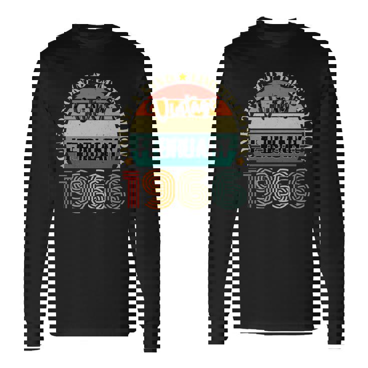 58歳 ヴィンテージ 1966年2月 58歳の誕生日 レトロ 長袖tシャツ 長袖Tシャツ